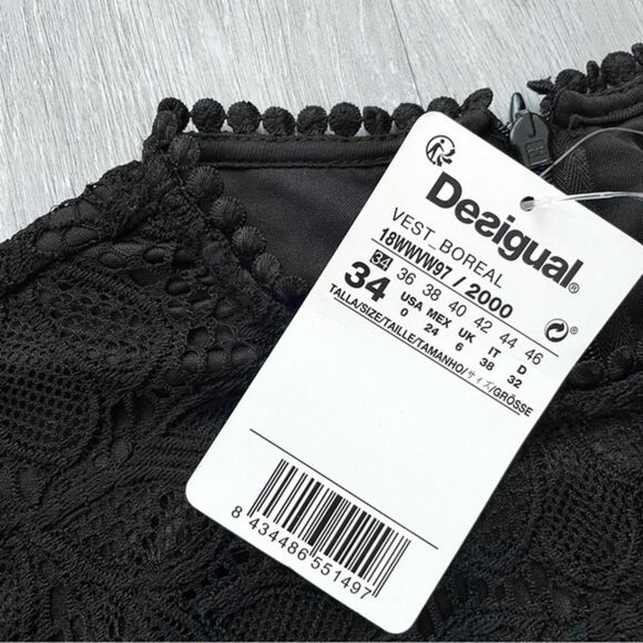 Desigual Black Lace Long Sleeve Dress - Picture 3 of 7